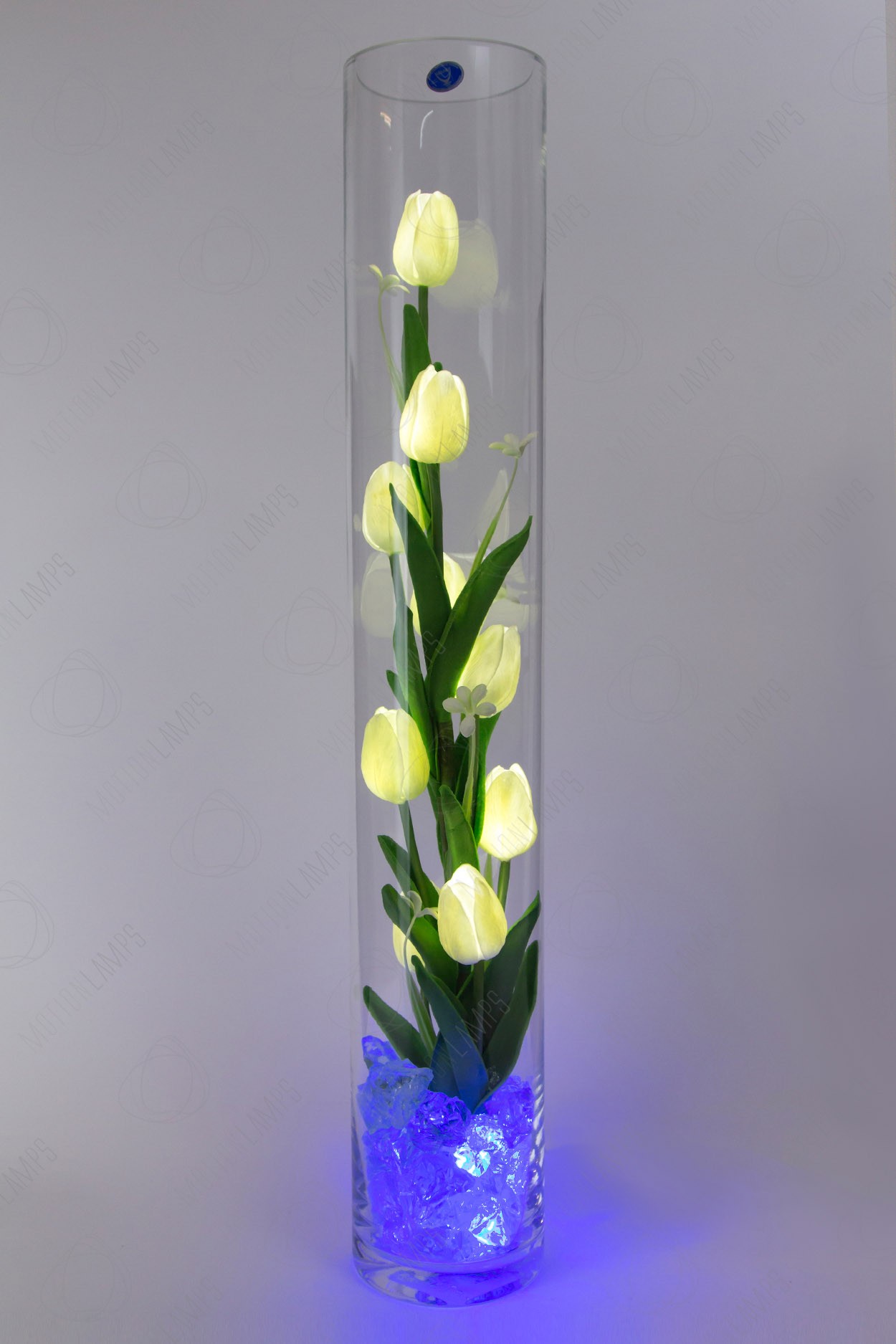 Светодиодный цветок тюльпаны 9шт Белые(син) в Москве
